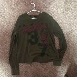 Kids Grumpy Graphic Long Sleeve Shirt - Green